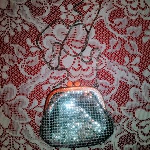 VINTAGE SILVER CHAINMAIL BAG